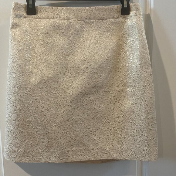 Bebe Gold Print Metallic Skirt Size 10 - Picture 3 of 12